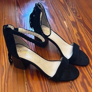 Seychelles Black Suede Heels